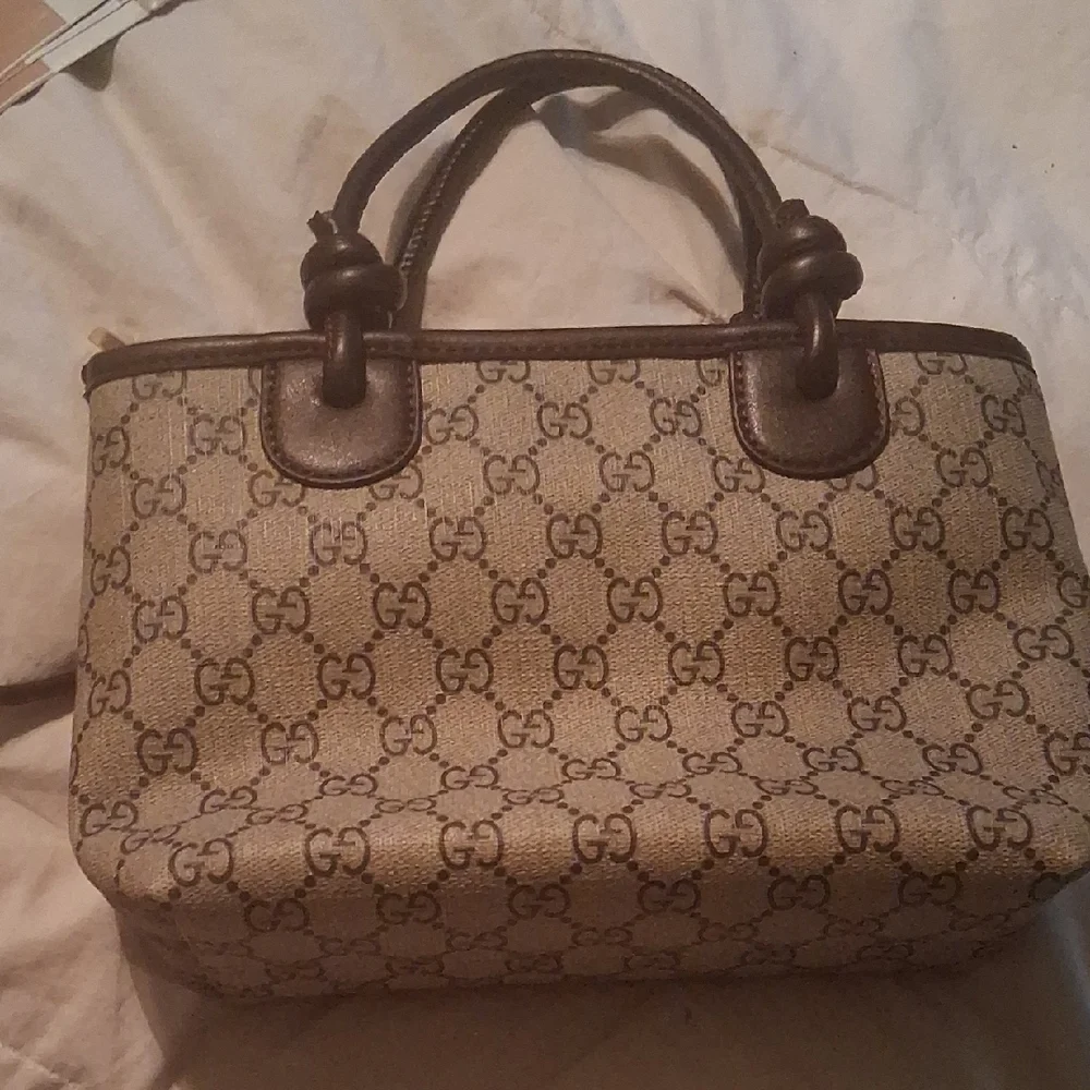 Gucci Beige and Brown Monogram Satchel